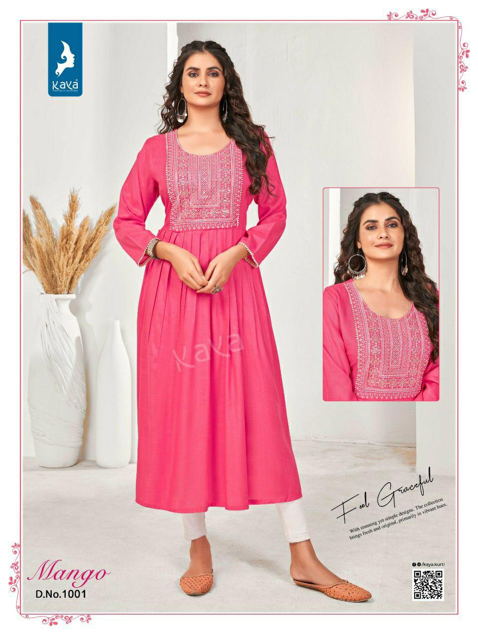 Kaya Mango Fancy Wear Stylish Designer Long Kurti Collection